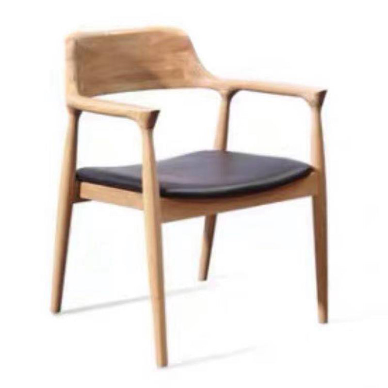 Contemporary Style Dining Chair Solid Wood Open Back Dining Side Chair for Restaurant Natural Black 1 Piece Clearhalo ' kitchen&dining_furn' 'Dining Chairs' 'Dining Tables & Seating' 'dining_chair' 'Furniture' 'furniture_dining_chair' 'Kitchen & Dining Furniture' 'kitchen' 3454529