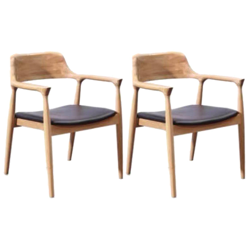 Contemporary Style Dining Chair Solid Wood Open Back Dining Side Chair for Restaurant Natural Black Set of 2 Clearhalo ' kitchen&dining_furn' 'Dining Chairs' 'Dining Tables & Seating' 'dining_chair' 'Furniture' 'furniture_dining_chair' 'Kitchen & Dining Furniture' 'kitchen' 3454530