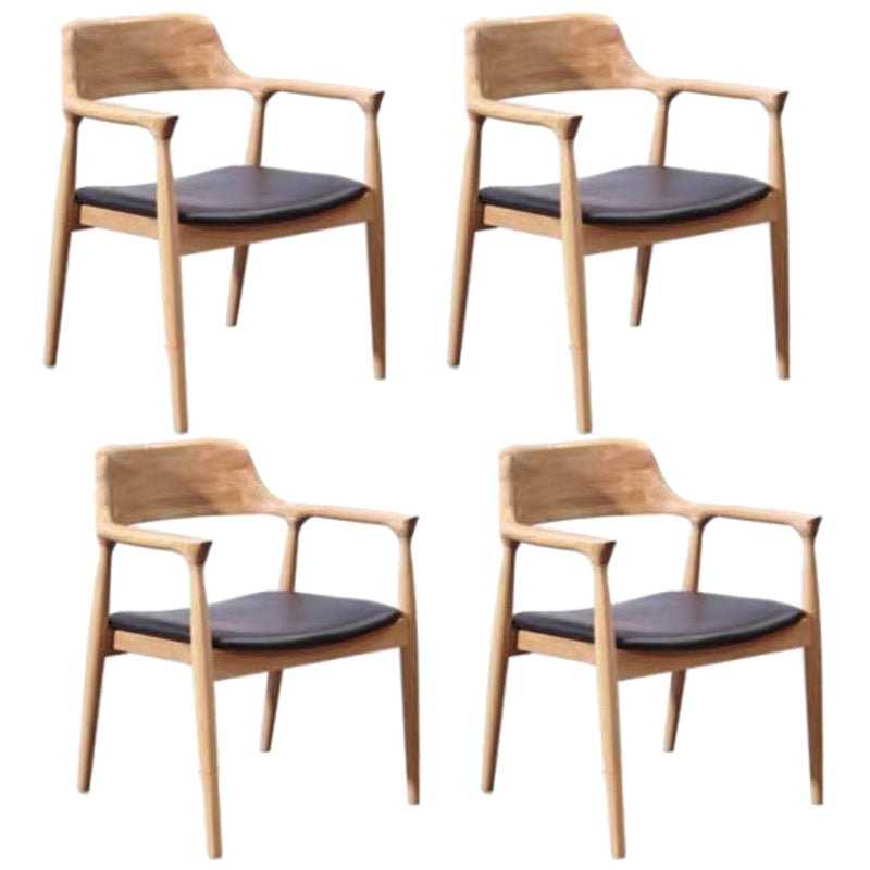 Contemporary Style Dining Chair Solid Wood Open Back Dining Side Chair for Restaurant Natural Black Set of 4 Clearhalo ' kitchen&dining_furn' 'Dining Chairs' 'Dining Tables & Seating' 'dining_chair' 'Furniture' 'furniture_dining_chair' 'Kitchen & Dining Furniture' 'kitchen' 3454532
