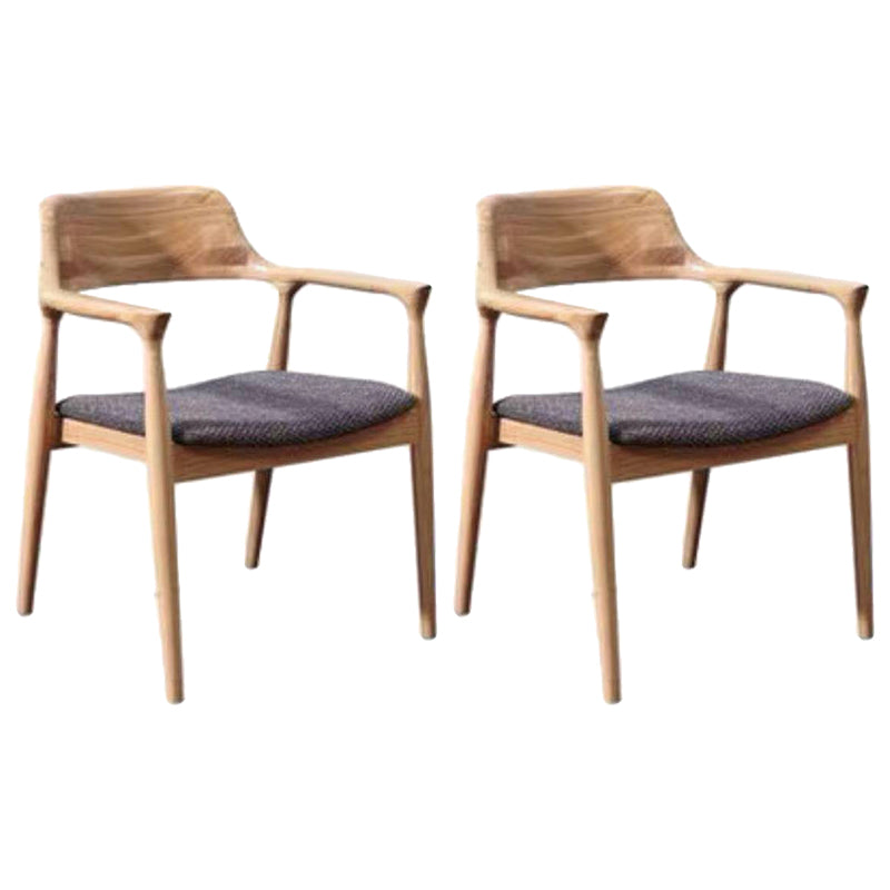 Contemporary Style Dining Chair Solid Wood Open Back Dining Side Chair for Restaurant Natural Gray Set of 2 Clearhalo ' kitchen&dining_furn' 'Dining Chairs' 'Dining Tables & Seating' 'dining_chair' 'Furniture' 'furniture_dining_chair' 'Kitchen & Dining Furniture' 'kitchen' 3454537