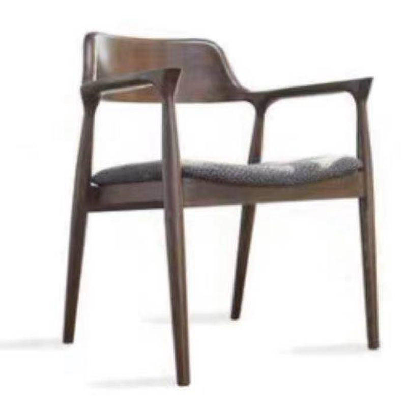 Contemporary Style Dining Chair Solid Wood Open Back Dining Side Chair for Restaurant Walnut Gray 1 Piece Clearhalo ' kitchen&dining_furn' 'Dining Chairs' 'Dining Tables & Seating' 'dining_chair' 'Furniture' 'furniture_dining_chair' 'Kitchen & Dining Furniture' 'kitchen' 3454546