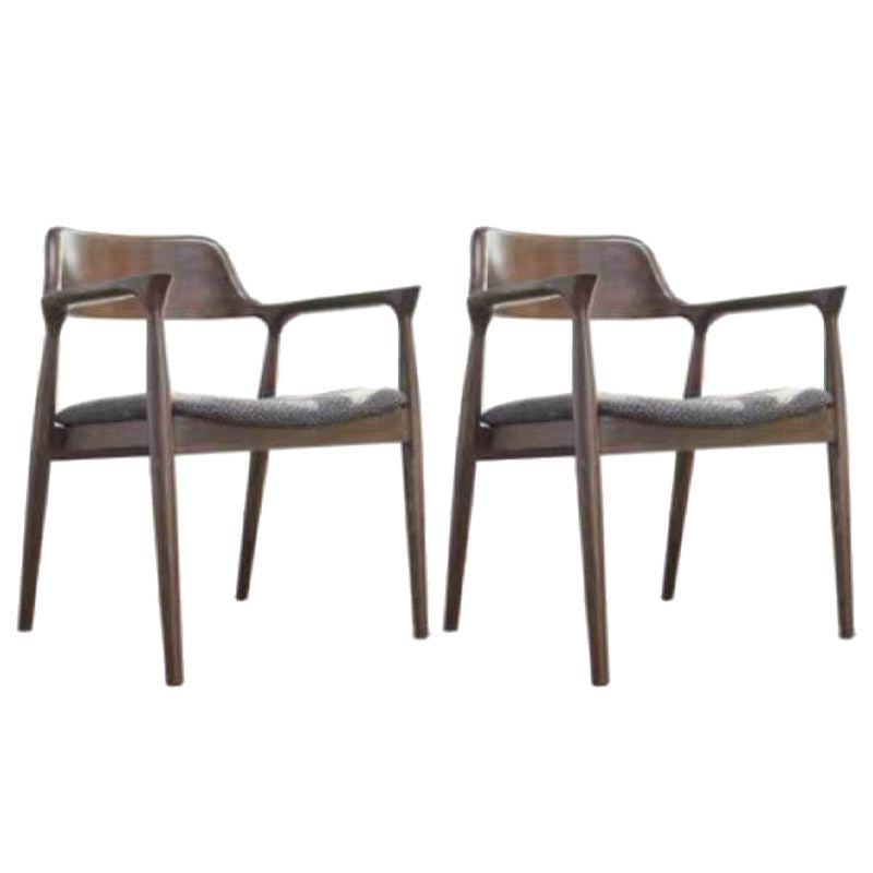 Contemporary Style Dining Chair Solid Wood Open Back Dining Side Chair for Restaurant Walnut Gray Set of 2 Clearhalo ' kitchen&dining_furn' 'Dining Chairs' 'Dining Tables & Seating' 'dining_chair' 'Furniture' 'furniture_dining_chair' 'Kitchen & Dining Furniture' 'kitchen' 3454549