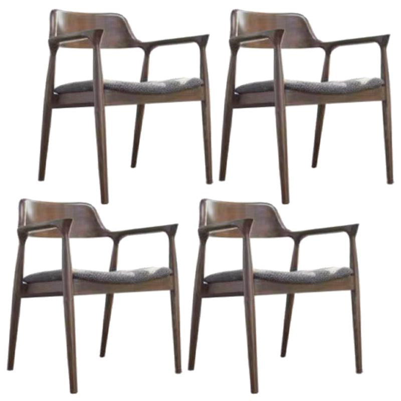Contemporary Style Dining Chair Solid Wood Open Back Dining Side Chair for Restaurant Walnut Gray Set of 4 Clearhalo ' kitchen&dining_furn' 'Dining Chairs' 'Dining Tables & Seating' 'dining_chair' 'Furniture' 'furniture_dining_chair' 'Kitchen & Dining Furniture' 'kitchen' 3454550