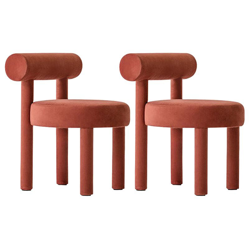 Contemporary Style Matte Finish Side Chair Open Back Dining Side Chair for Dining Room Red Set of 2 Clearhalo ' kitchen&dining_furn' 'Dining Chairs' 'Dining Tables & Seating' 'dining_chair' 'Furniture' 'furniture_dining_chair' 'Kitchen & Dining Furniture' 'kitchen' 3454561