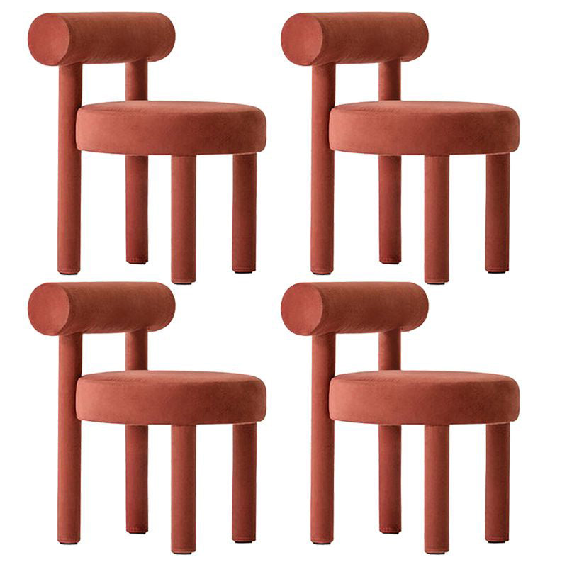 Contemporary Style Matte Finish Side Chair Open Back Dining Side Chair for Dining Room Red Set of 4 Clearhalo ' kitchen&dining_furn' 'Dining Chairs' 'Dining Tables & Seating' 'dining_chair' 'Furniture' 'furniture_dining_chair' 'Kitchen & Dining Furniture' 'kitchen' 3454563