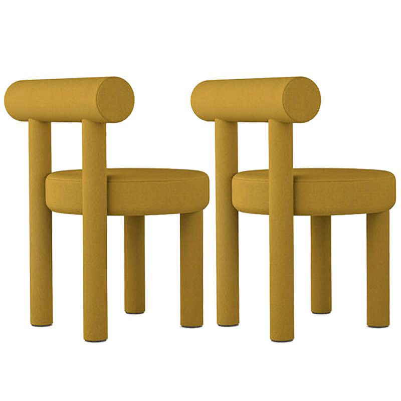 Contemporary Style Matte Finish Side Chair Open Back Dining Side Chair for Dining Room Yellow Set of 2 Clearhalo ' kitchen&dining_furn' 'Dining Chairs' 'Dining Tables & Seating' 'dining_chair' 'Furniture' 'furniture_dining_chair' 'Kitchen & Dining Furniture' 'kitchen' 3454568