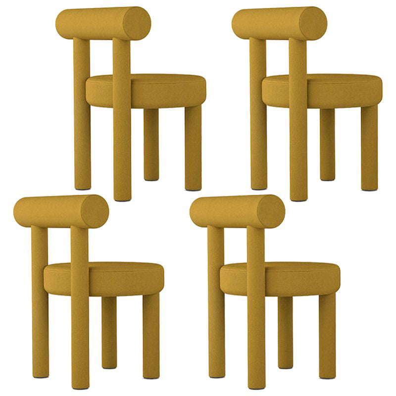 Contemporary Style Matte Finish Side Chair Open Back Dining Side Chair for Dining Room Yellow Set of 4 Clearhalo ' kitchen&dining_furn' 'Dining Chairs' 'Dining Tables & Seating' 'dining_chair' 'Furniture' 'furniture_dining_chair' 'Kitchen & Dining Furniture' 'kitchen' 3454569