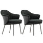 Contemporary Style Home Dining Arm Chair Metal Dining Chair with Black Legs Black Set of 2 Clearhalo ' kitchen&dining_furn' 'Dining Chairs' 'Dining Tables & Seating' 'dining_chair' 'Furniture' 'furniture_dining_chair' 'Kitchen & Dining Furniture' 'kitchen' 3454606