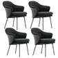 Contemporary Style Home Dining Arm Chair Metal Dining Chair with Black Legs Black Set of 4 Clearhalo ' kitchen&dining_furn' 'Dining Chairs' 'Dining Tables & Seating' 'dining_chair' 'Furniture' 'furniture_dining_chair' 'Kitchen & Dining Furniture' 'kitchen' 3454608