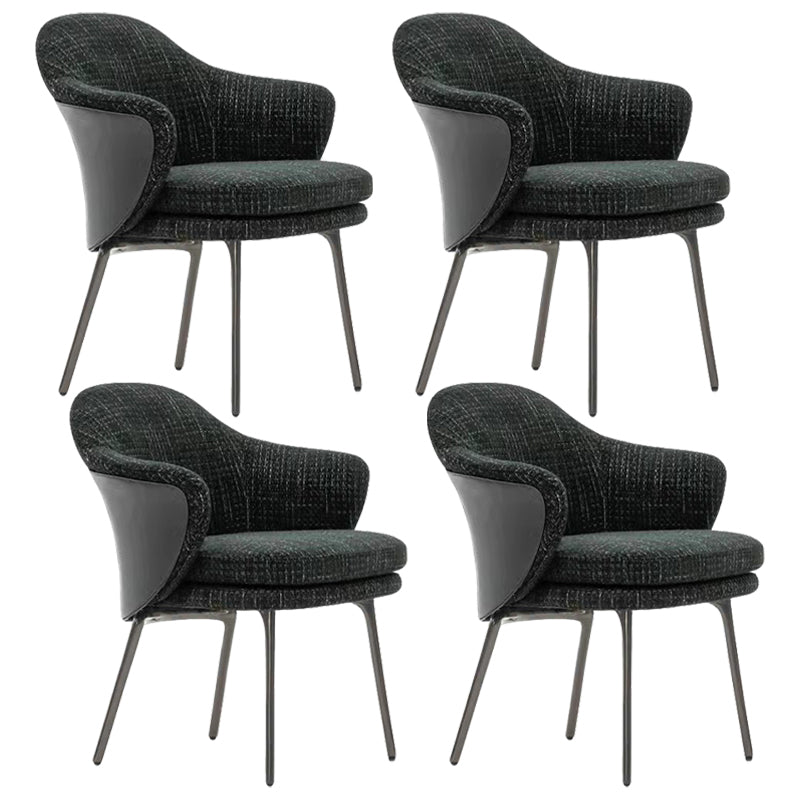 Contemporary Style Home Dining Arm Chair Metal Dining Chair with Black Legs Black Set of 4 Clearhalo ' kitchen&dining_furn' 'Dining Chairs' 'Dining Tables & Seating' 'dining_chair' 'Furniture' 'furniture_dining_chair' 'Kitchen & Dining Furniture' 'kitchen' 3454608