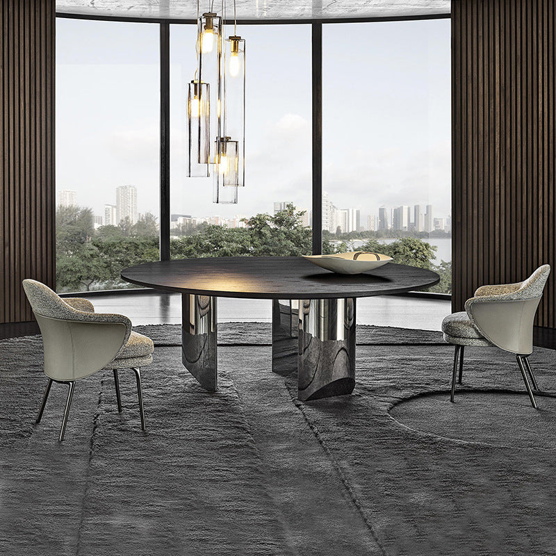 Contemporary Style Home Dining Arm Chair Metal Dining Chair with Black Legs Clearhalo ' kitchen&dining_furn' 'Dining Chairs' 'Dining Tables & Seating' 'dining_chair' 'Furniture' 'furniture_dining_chair' 'Kitchen & Dining Furniture' 'kitchen' 3454610