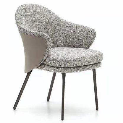 Contemporary Style Home Dining Arm Chair Metal Dining Chair with Black Legs Grey 1 Piece Clearhalo ' kitchen&dining_furn' 'Dining Chairs' 'Dining Tables & Seating' 'dining_chair' 'Furniture' 'furniture_dining_chair' 'Kitchen & Dining Furniture' 'kitchen' 3454612