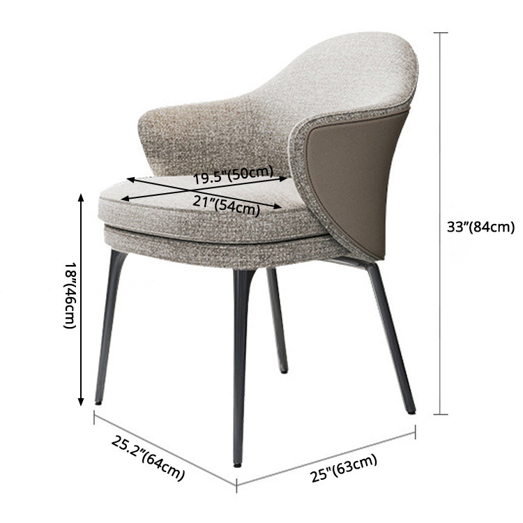 Contemporary Style Home Dining Arm Chair Metal Dining Chair with Black Legs Clearhalo ' kitchen&dining_furn' 'Dining Chairs' 'Dining Tables & Seating' 'dining_chair' 'Furniture' 'furniture_dining_chair' 'Kitchen & Dining Furniture' 'kitchen' 3454615