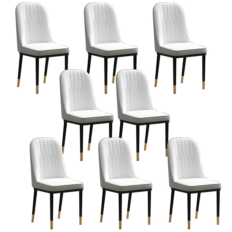 Scandinavian Style Upholstered Chair Wingback Parsons Chair for Home Use Grey Set of 8 Clearhalo ' kitchen&dining_furn' 'Dining Chairs' 'Dining Tables & Seating' 'dining_chair' 'Furniture' 'furniture_dining_chair' 'Kitchen & Dining Furniture' 'kitchen' 3454623