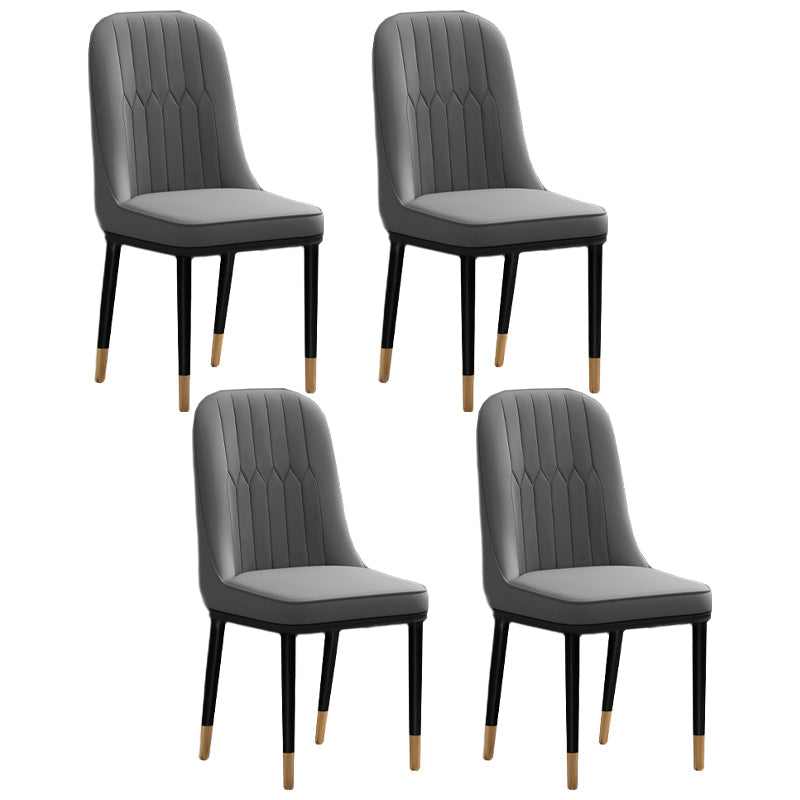 Scandinavian Style Upholstered Chair Wingback Parsons Chair for Home Use Dark Gray Set of 4 Clearhalo ' kitchen&dining_furn' 'Dining Chairs' 'Dining Tables & Seating' 'dining_chair' 'Furniture' 'furniture_dining_chair' 'Kitchen & Dining Furniture' 'kitchen' 3454625