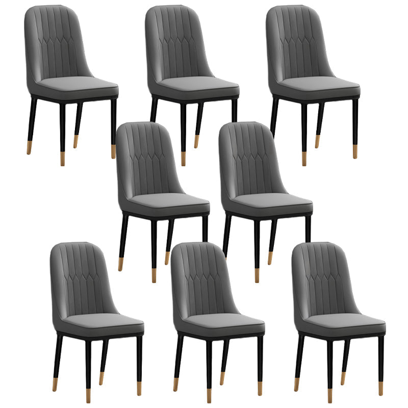 Scandinavian Style Upholstered Chair Wingback Parsons Chair for Home Use Dark Gray Set of 8 Clearhalo ' kitchen&dining_furn' 'Dining Chairs' 'Dining Tables & Seating' 'dining_chair' 'Furniture' 'furniture_dining_chair' 'Kitchen & Dining Furniture' 'kitchen' 3454627