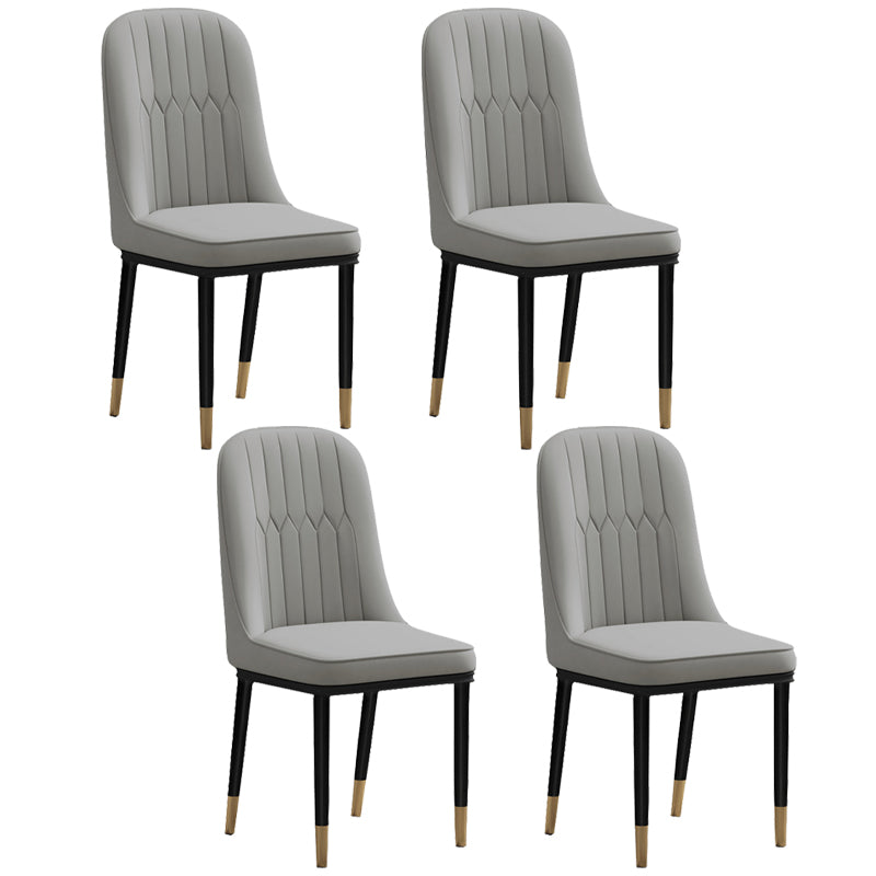 Scandinavian Style Upholstered Chair Wingback Parsons Chair for Home Use Light Gray Set of 4 Clearhalo ' kitchen&dining_furn' 'Dining Chairs' 'Dining Tables & Seating' 'dining_chair' 'Furniture' 'furniture_dining_chair' 'Kitchen & Dining Furniture' 'kitchen' 3454629