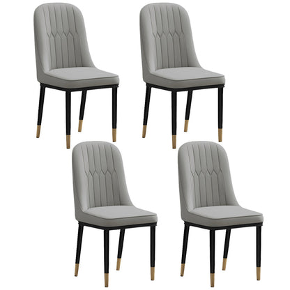 Scandinavian Style Upholstered Chair Wingback Parsons Chair for Home Use Light Gray Set of 4 Clearhalo ' kitchen&dining_furn' 'Dining Chairs' 'Dining Tables & Seating' 'dining_chair' 'Furniture' 'furniture_dining_chair' 'Kitchen & Dining Furniture' 'kitchen' 3454629