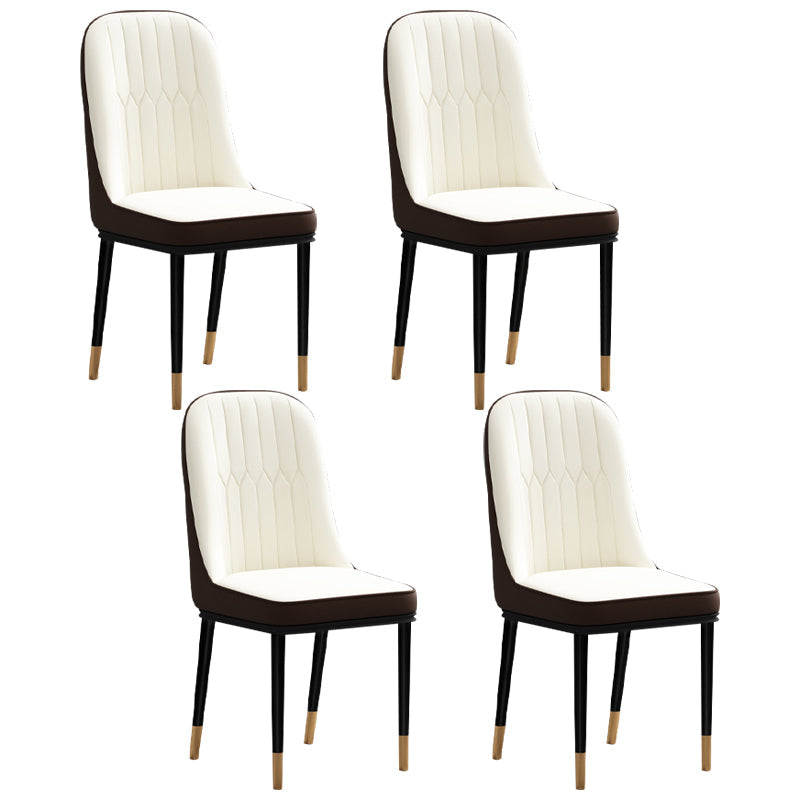 Scandinavian Style Upholstered Chair Wingback Parsons Chair for Home Use White Set of 4 Clearhalo ' kitchen&dining_furn' 'Dining Chairs' 'Dining Tables & Seating' 'dining_chair' 'Furniture' 'furniture_dining_chair' 'Kitchen & Dining Furniture' 'kitchen' 3454632