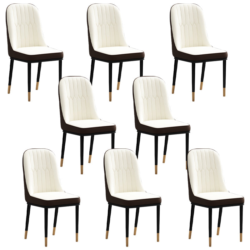 Scandinavian Style Upholstered Chair Wingback Parsons Chair for Home Use White Set of 8 Clearhalo ' kitchen&dining_furn' 'Dining Chairs' 'Dining Tables & Seating' 'dining_chair' 'Furniture' 'furniture_dining_chair' 'Kitchen & Dining Furniture' 'kitchen' 3454635