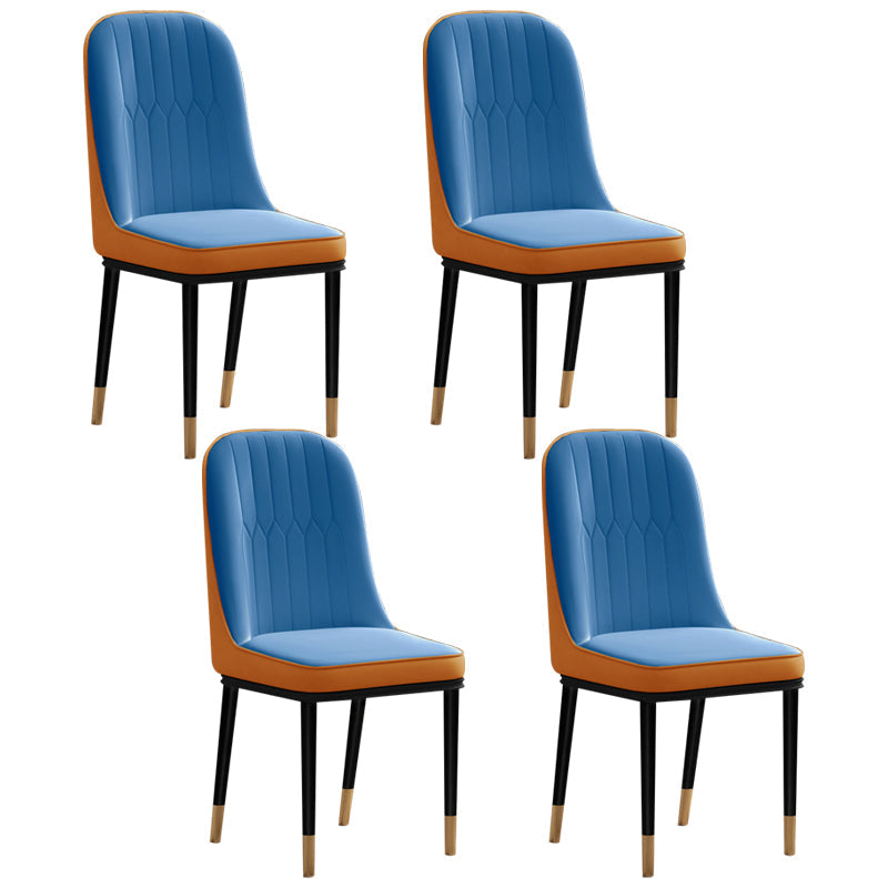 Scandinavian Style Upholstered Chair Wingback Parsons Chair for Home Use Blue Set of 4 Clearhalo ' kitchen&dining_furn' 'Dining Chairs' 'Dining Tables & Seating' 'dining_chair' 'Furniture' 'furniture_dining_chair' 'Kitchen & Dining Furniture' 'kitchen' 3454640