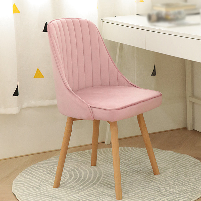 Modern Wooden Chairs Upholstered Solid Back Armless Chair for Home Use Cameo Brown 1 Piece Clearhalo ' kitchen&dining_furn' 'Dining Chairs' 'Dining Tables & Seating' 'dining_chair' 'Furniture' 'furniture_dining_chair' 'Kitchen & Dining Furniture' 'kitchen' 3454645