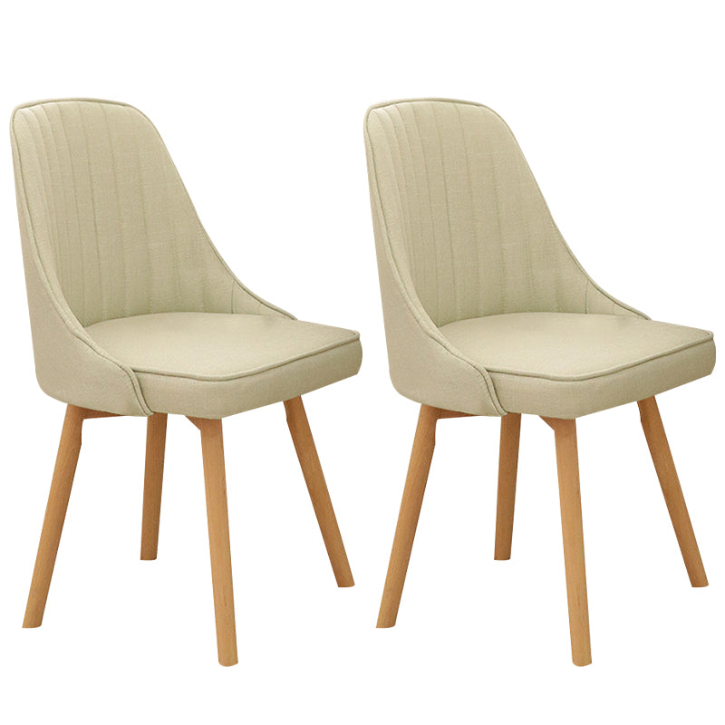 Modern Wooden Chairs Upholstered Solid Back Armless Chair for Home Use White Set of 2 Clearhalo ' kitchen&dining_furn' 'Dining Chairs' 'Dining Tables & Seating' 'dining_chair' 'Furniture' 'furniture_dining_chair' 'Kitchen & Dining Furniture' 'kitchen' 3454646