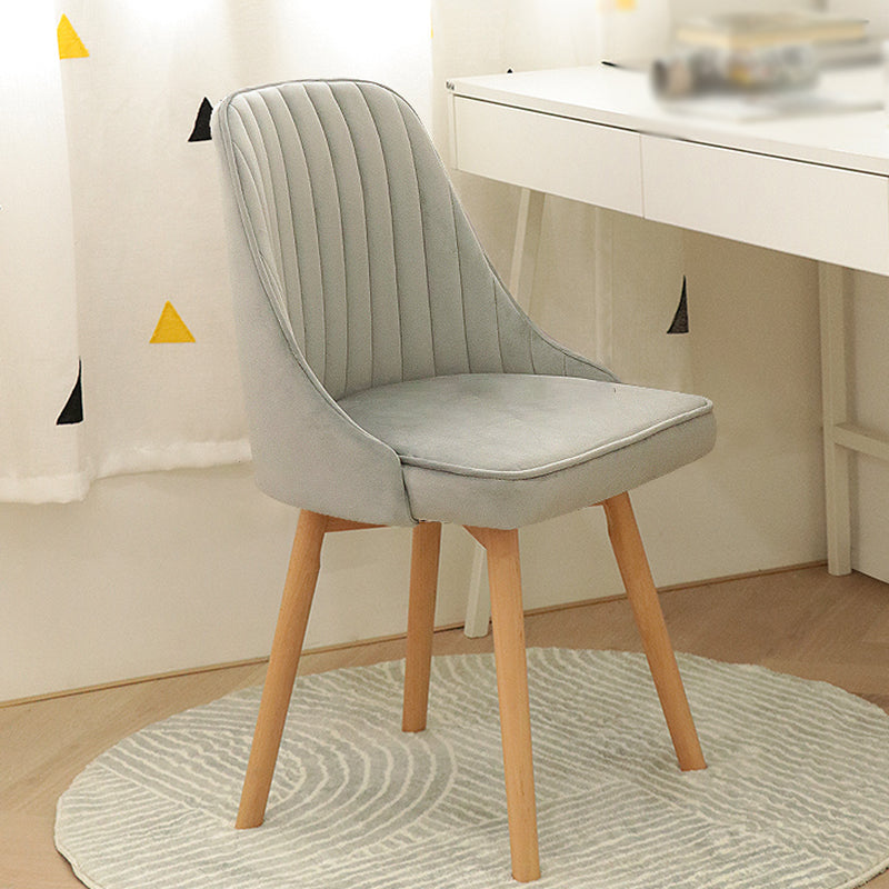 Modern Wooden Chairs Upholstered Solid Back Armless Chair for Home Use Grey 1 Piece Clearhalo ' kitchen&dining_furn' 'Dining Chairs' 'Dining Tables & Seating' 'dining_chair' 'Furniture' 'furniture_dining_chair' 'Kitchen & Dining Furniture' 'kitchen' 3454647