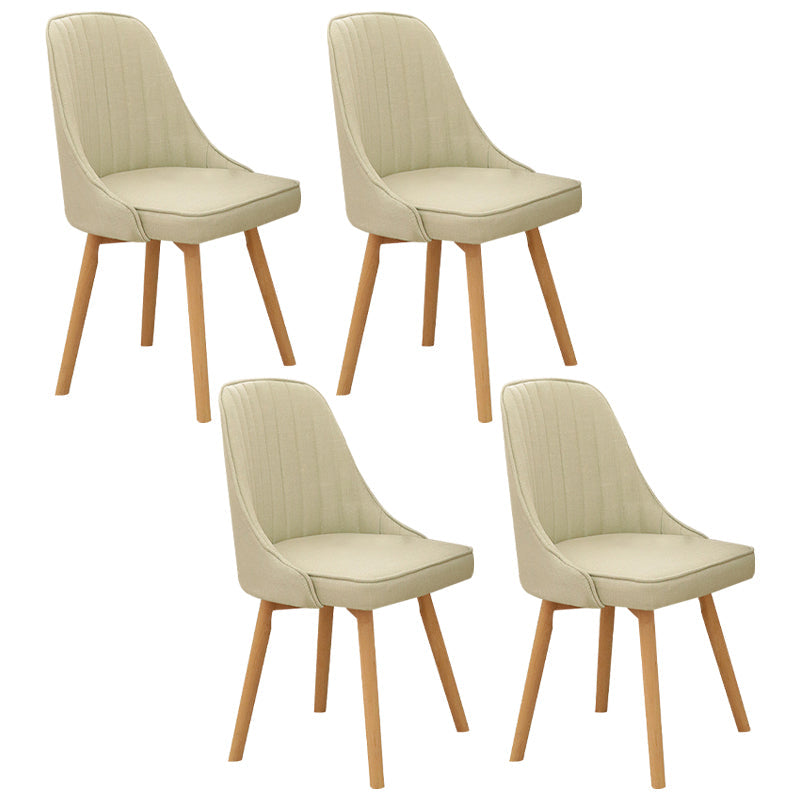 Modern Wooden Chairs Upholstered Solid Back Armless Chair for Home Use White Set of 4 Clearhalo ' kitchen&dining_furn' 'Dining Chairs' 'Dining Tables & Seating' 'dining_chair' 'Furniture' 'furniture_dining_chair' 'Kitchen & Dining Furniture' 'kitchen' 3454649