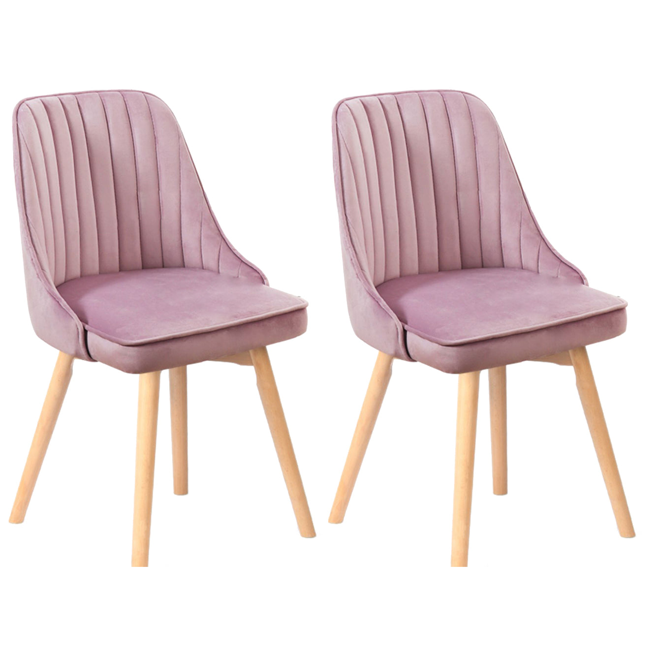 Modern Wooden Chairs Upholstered Solid Back Armless Chair for Home Use Pink Set of 2 Clearhalo ' kitchen&dining_furn' 'Dining Chairs' 'Dining Tables & Seating' 'dining_chair' 'Furniture' 'furniture_dining_chair' 'Kitchen & Dining Furniture' 'kitchen' 3454650
