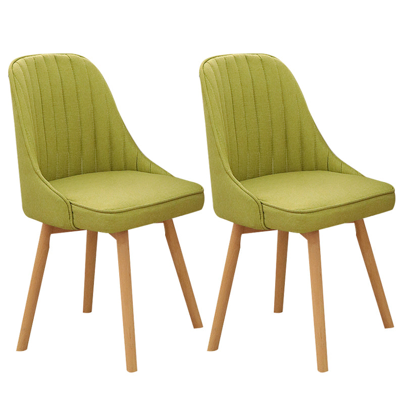 Modern Wooden Chairs Upholstered Solid Back Armless Chair for Home Use Green Set of 2 Clearhalo ' kitchen&dining_furn' 'Dining Chairs' 'Dining Tables & Seating' 'dining_chair' 'Furniture' 'furniture_dining_chair' 'Kitchen & Dining Furniture' 'kitchen' 3454663