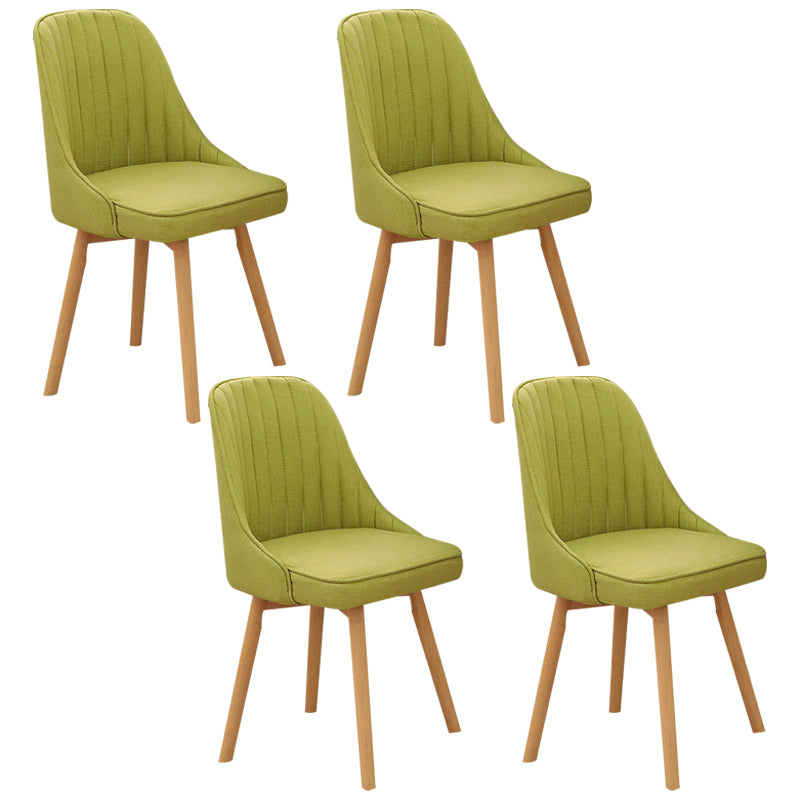Modern Wooden Chairs Upholstered Solid Back Armless Chair for Home Use Green Set of 4 Clearhalo ' kitchen&dining_furn' 'Dining Chairs' 'Dining Tables & Seating' 'dining_chair' 'Furniture' 'furniture_dining_chair' 'Kitchen & Dining Furniture' 'kitchen' 3454665