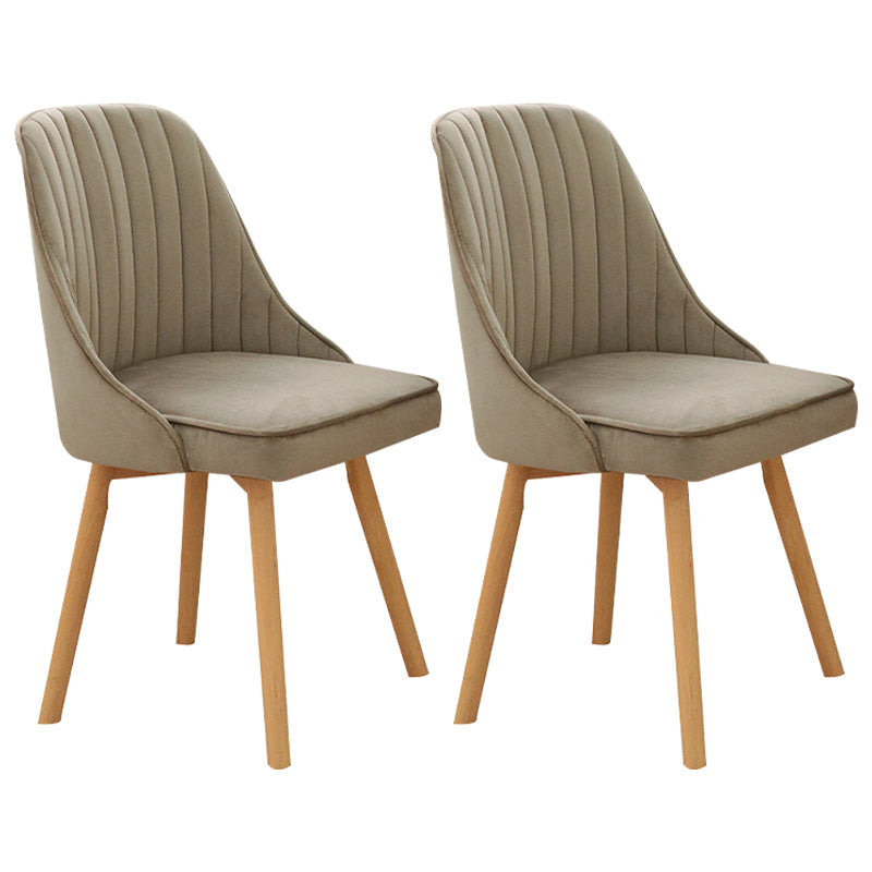 Modern Wooden Chairs Upholstered Solid Back Armless Chair for Home Use Khaki Set of 2 Clearhalo ' kitchen&dining_furn' 'Dining Chairs' 'Dining Tables & Seating' 'dining_chair' 'Furniture' 'furniture_dining_chair' 'Kitchen & Dining Furniture' 'kitchen' 3454667