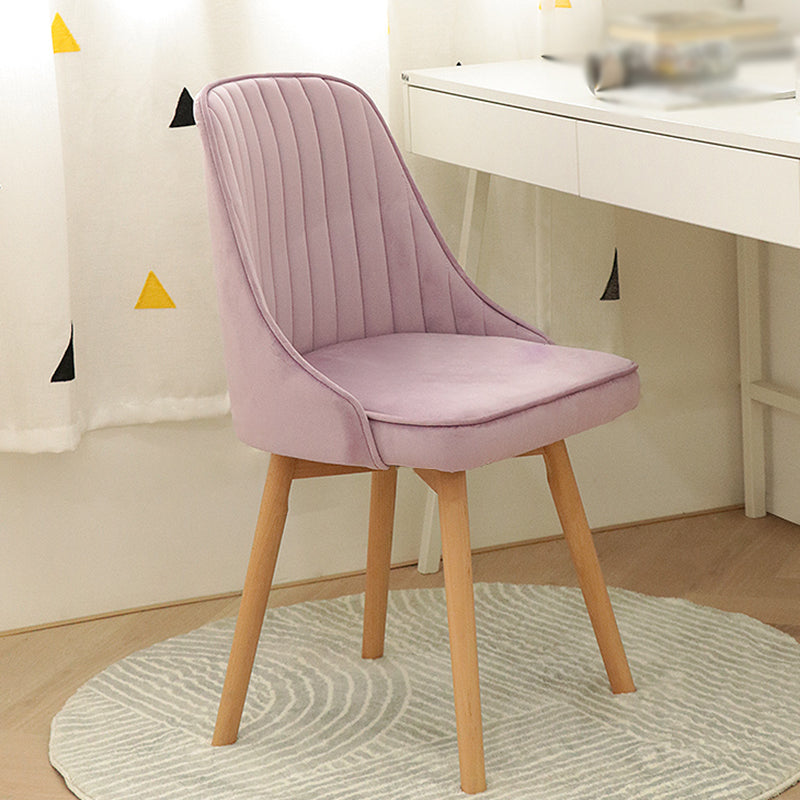 Modern Wooden Chairs Upholstered Solid Back Armless Chair for Home Use Pink 1 Piece Clearhalo ' kitchen&dining_furn' 'Dining Chairs' 'Dining Tables & Seating' 'dining_chair' 'Furniture' 'furniture_dining_chair' 'Kitchen & Dining Furniture' 'kitchen' 3454668