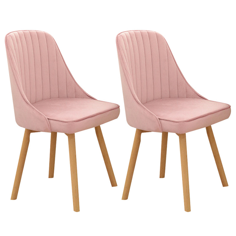 Modern Wooden Chairs Upholstered Solid Back Armless Chair for Home Use Cameo Brown Set of 2 Clearhalo ' kitchen&dining_furn' 'Dining Chairs' 'Dining Tables & Seating' 'dining_chair' 'Furniture' 'furniture_dining_chair' 'Kitchen & Dining Furniture' 'kitchen' 3454671