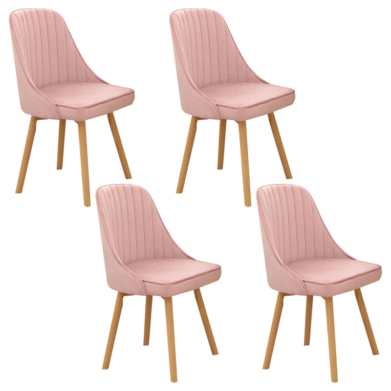 Modern Wooden Chairs Upholstered Solid Back Armless Chair for Home Use Cameo Brown Set of 4 Clearhalo ' kitchen&dining_furn' 'Dining Chairs' 'Dining Tables & Seating' 'dining_chair' 'Furniture' 'furniture_dining_chair' 'Kitchen & Dining Furniture' 'kitchen' 3454672