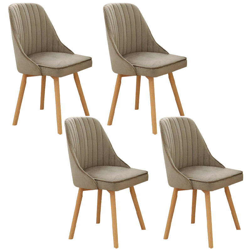 Modern Wooden Chairs Upholstered Solid Back Armless Chair for Home Use Dark Khaki Set of 4 Clearhalo ' kitchen&dining_furn' 'Dining Chairs' 'Dining Tables & Seating' 'dining_chair' 'Furniture' 'furniture_dining_chair' 'Kitchen & Dining Furniture' 'kitchen' 3454674