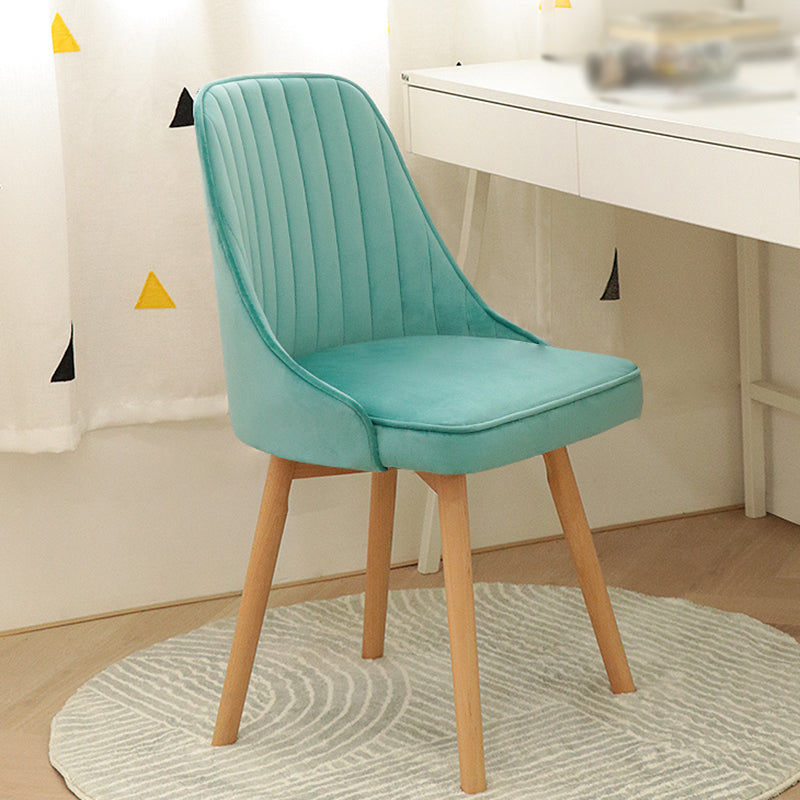 Modern Wooden Chairs Upholstered Solid Back Armless Chair for Home Use Light Blue 1 Piece Clearhalo ' kitchen&dining_furn' 'Dining Chairs' 'Dining Tables & Seating' 'dining_chair' 'Furniture' 'furniture_dining_chair' 'Kitchen & Dining Furniture' 'kitchen' 3454677