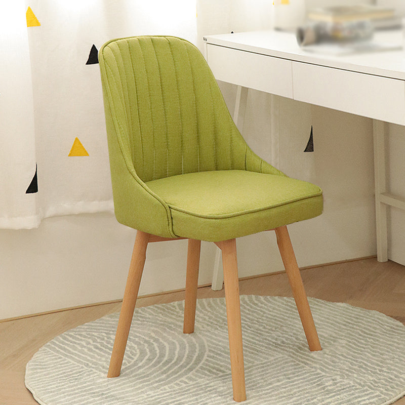 Modern Wooden Chairs Upholstered Solid Back Armless Chair for Home Use Green 1 Piece Clearhalo ' kitchen&dining_furn' 'Dining Chairs' 'Dining Tables & Seating' 'dining_chair' 'Furniture' 'furniture_dining_chair' 'Kitchen & Dining Furniture' 'kitchen' 3454678