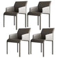 Contemporary Style Metal Dining Arm Chair Matte Finish Square Dining Chair for Home Use Grey Set of 4 Clearhalo ' kitchen&dining_furn' 'Dining Chairs' 'Dining Tables & Seating' 'dining_chair' 'Furniture' 'furniture_dining_chair' 'Kitchen & Dining Furniture' 'kitchen' 3454686