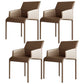 Contemporary Style Metal Dining Arm Chair Matte Finish Square Dining Chair for Home Use Brown Set of 4 Clearhalo ' kitchen&dining_furn' 'Dining Chairs' 'Dining Tables & Seating' 'dining_chair' 'Furniture' 'furniture_dining_chair' 'Kitchen & Dining Furniture' 'kitchen' 3454692