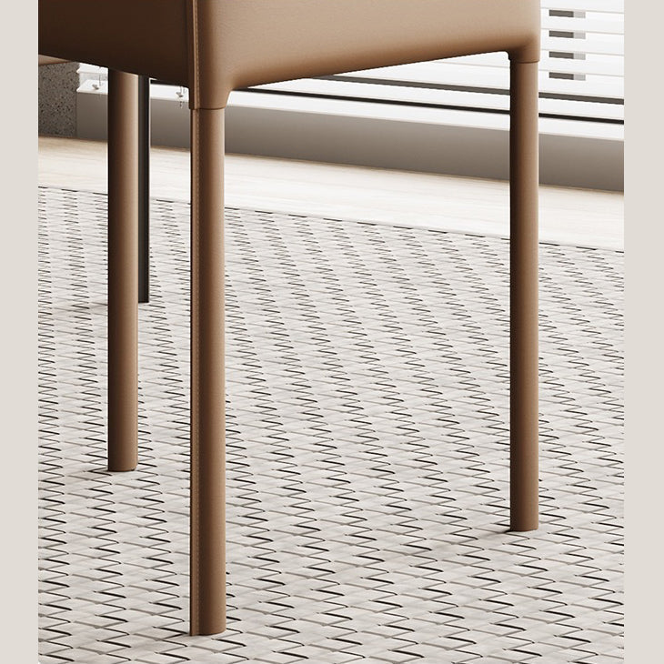 Contemporary Style Metal Dining Arm Chair Matte Finish Square Dining Chair for Home Use Clearhalo ' kitchen&dining_furn' 'Dining Chairs' 'Dining Tables & Seating' 'dining_chair' 'Furniture' 'furniture_dining_chair' 'Kitchen & Dining Furniture' 'kitchen' 3454694