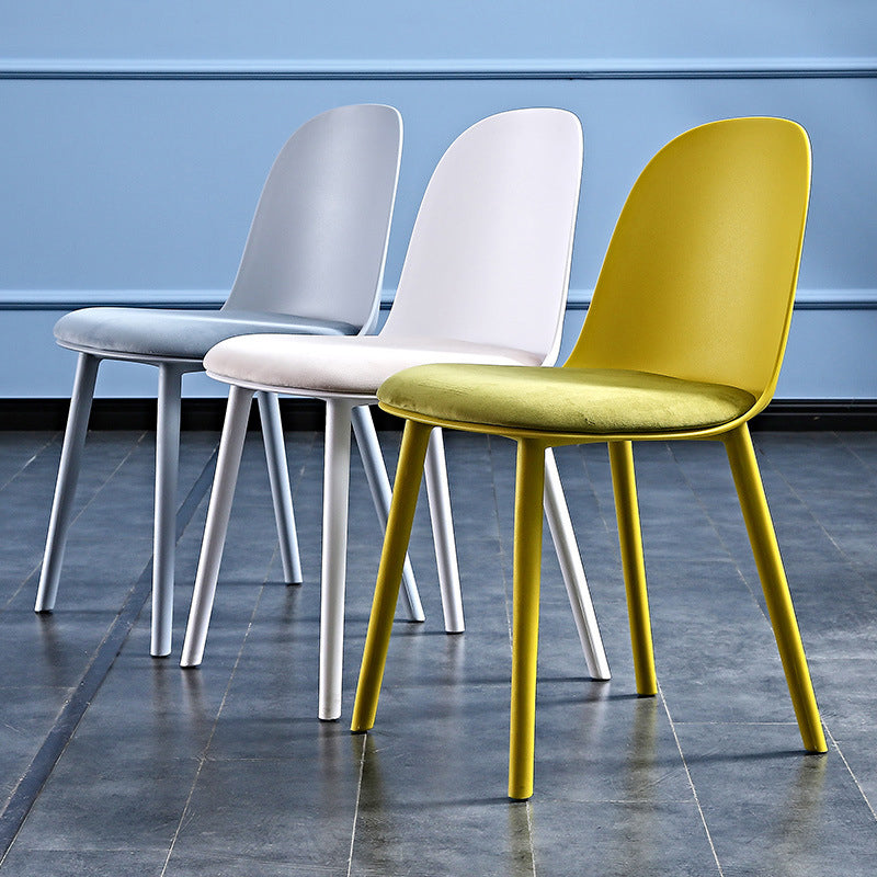 Glam Style Metal Side Chair Matte Finish Solid Back Dining Room Dining Chair Clearhalo ' kitchen&dining_furn' 'Dining Chairs' 'Dining Tables & Seating' 'dining_chair' 'Furniture' 'furniture_dining_chair' 'Kitchen & Dining Furniture' 'kitchen' 3454698