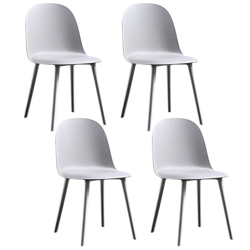 Glam Style Metal Side Chair Matte Finish Solid Back Dining Room Dining Chair Grey Plastic Set of 4 Clearhalo ' kitchen&dining_furn' 'Dining Chairs' 'Dining Tables & Seating' 'dining_chair' 'Furniture' 'furniture_dining_chair' 'Kitchen & Dining Furniture' 'kitchen' 3454703
