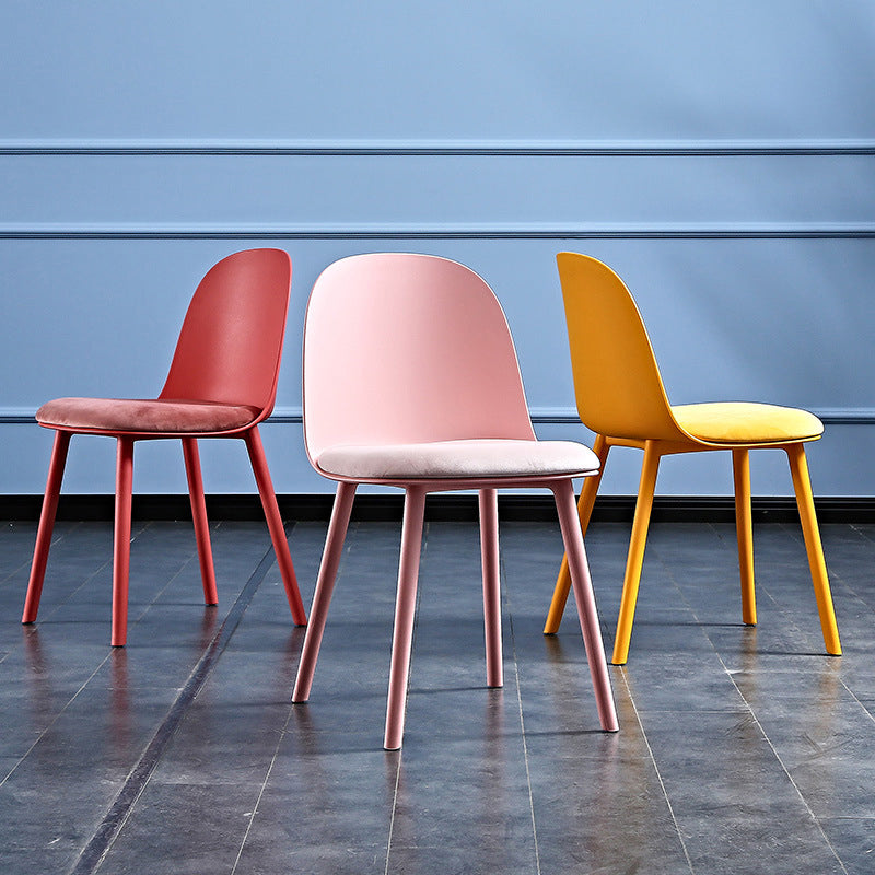 Glam Style Metal Side Chair Matte Finish Solid Back Dining Room Dining Chair Clearhalo ' kitchen&dining_furn' 'Dining Chairs' 'Dining Tables & Seating' 'dining_chair' 'Furniture' 'furniture_dining_chair' 'Kitchen & Dining Furniture' 'kitchen' 3454704