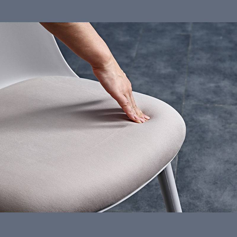 Glam Style Metal Side Chair Matte Finish Solid Back Dining Room Dining Chair Clearhalo ' kitchen&dining_furn' 'Dining Chairs' 'Dining Tables & Seating' 'dining_chair' 'Furniture' 'furniture_dining_chair' 'Kitchen & Dining Furniture' 'kitchen' 3454708