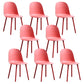 Glam Style Metal Side Chair Matte Finish Solid Back Dining Room Dining Chair Red Plastic Set of 8 Clearhalo ' kitchen&dining_furn' 'Dining Chairs' 'Dining Tables & Seating' 'dining_chair' 'Furniture' 'furniture_dining_chair' 'Kitchen & Dining Furniture' 'kitchen' 3454712