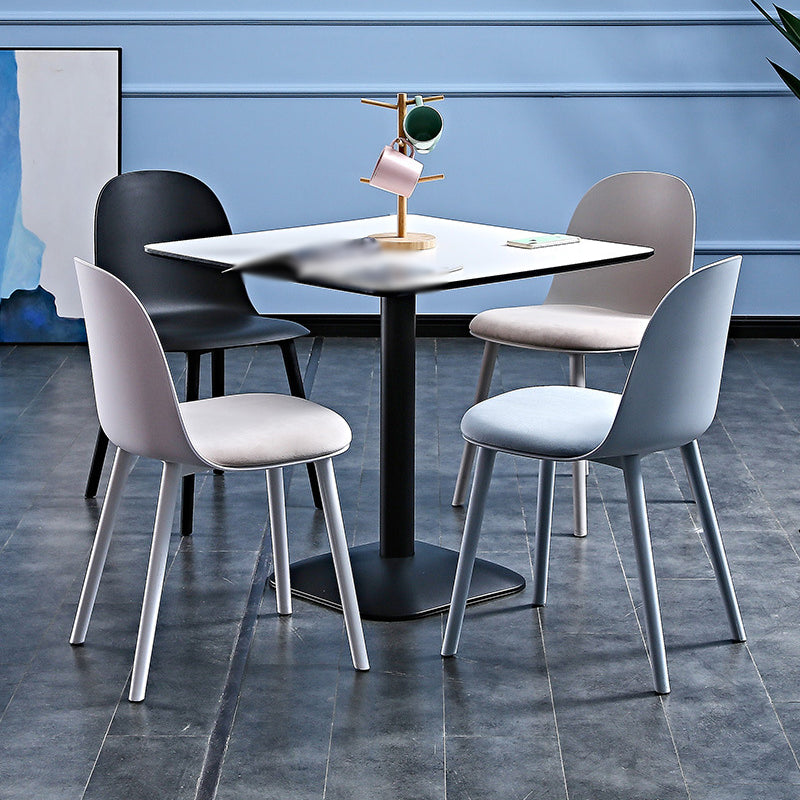 Glam Style Metal Side Chair Matte Finish Solid Back Dining Room Dining Chair Clearhalo ' kitchen&dining_furn' 'Dining Chairs' 'Dining Tables & Seating' 'dining_chair' 'Furniture' 'furniture_dining_chair' 'Kitchen & Dining Furniture' 'kitchen' 3454716