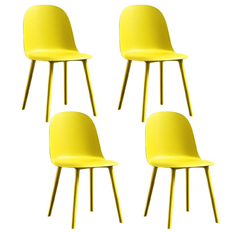 Glam Style Metal Side Chair Matte Finish Solid Back Dining Room Dining Chair Gold Plastic Set of 4 Clearhalo ' kitchen&dining_furn' 'Dining Chairs' 'Dining Tables & Seating' 'dining_chair' 'Furniture' 'furniture_dining_chair' 'Kitchen & Dining Furniture' 'kitchen' 3454722