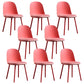 Glam Style Metal Side Chair Matte Finish Solid Back Dining Room Dining Chair Red Upholstered Set of 8 Clearhalo ' kitchen&dining_furn' 'Dining Chairs' 'Dining Tables & Seating' 'dining_chair' 'Furniture' 'furniture_dining_chair' 'Kitchen & Dining Furniture' 'kitchen' 3454731